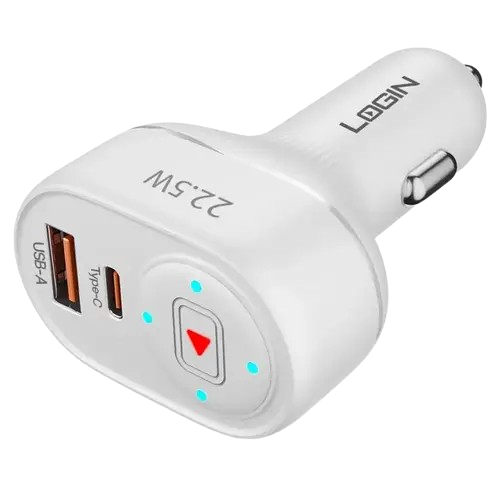 Login L-600 PD 22.5W Car Charger With Type-C Cable - Image 2